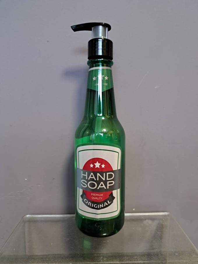 leuk geschenk mannen - handzeep - bierfles groen - grappig - kerst - vader dag - origineel kado