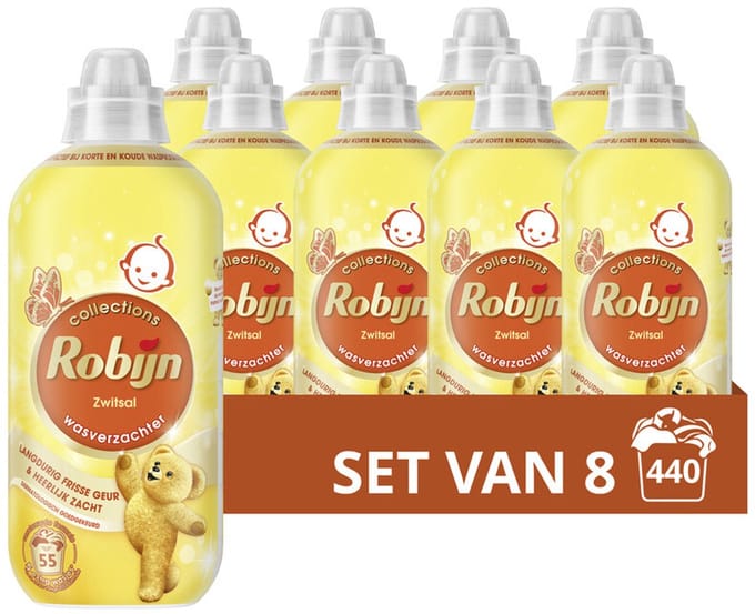 Robijn - Wasverzachter - Zwitsal - 55wb/1100ml x 8