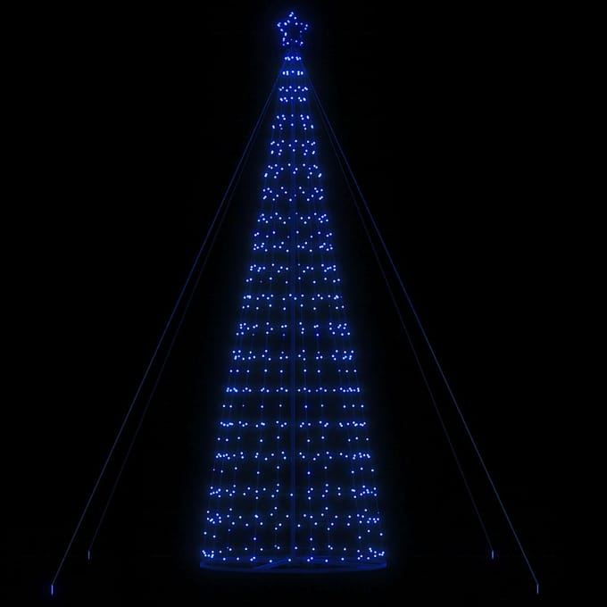 vidaXL LED Kerstboom EKENAS Meerkleurig Staal Blauw