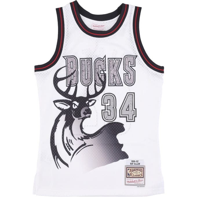 Basketbaltanktop voor heren Nba Cracked Cement Swingman Jersey nr. 34 Ray Allen Milbuc