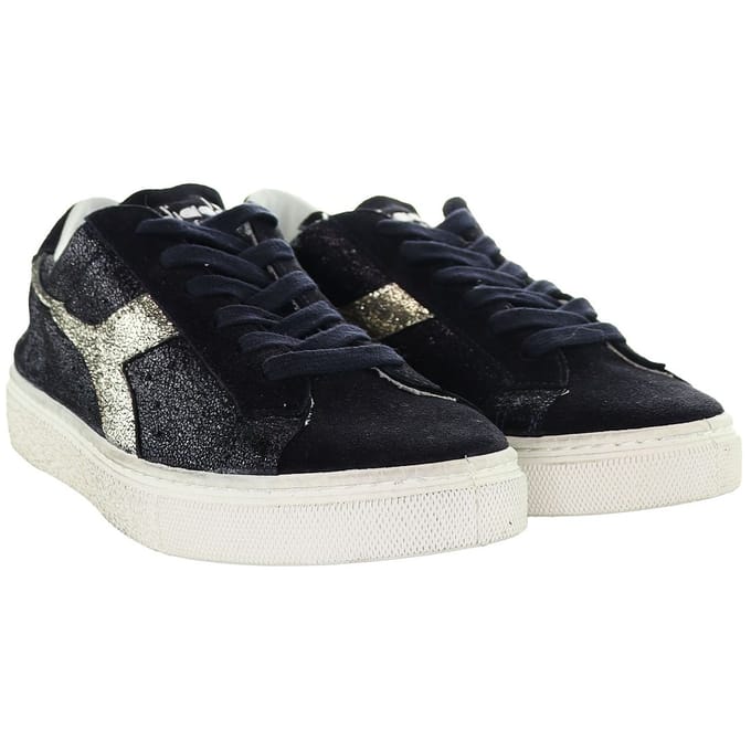 Diadora Montecarlo Glitter Vuil Dames Zwarte Sneakers