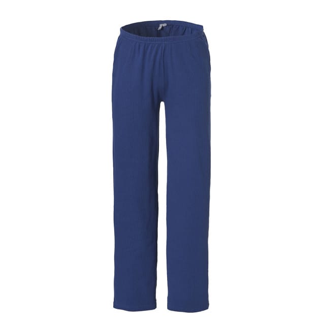 By Louise Dames Pyjama Set Interlock Lange Mouw + Broek Wit / Blauw - Maat XL