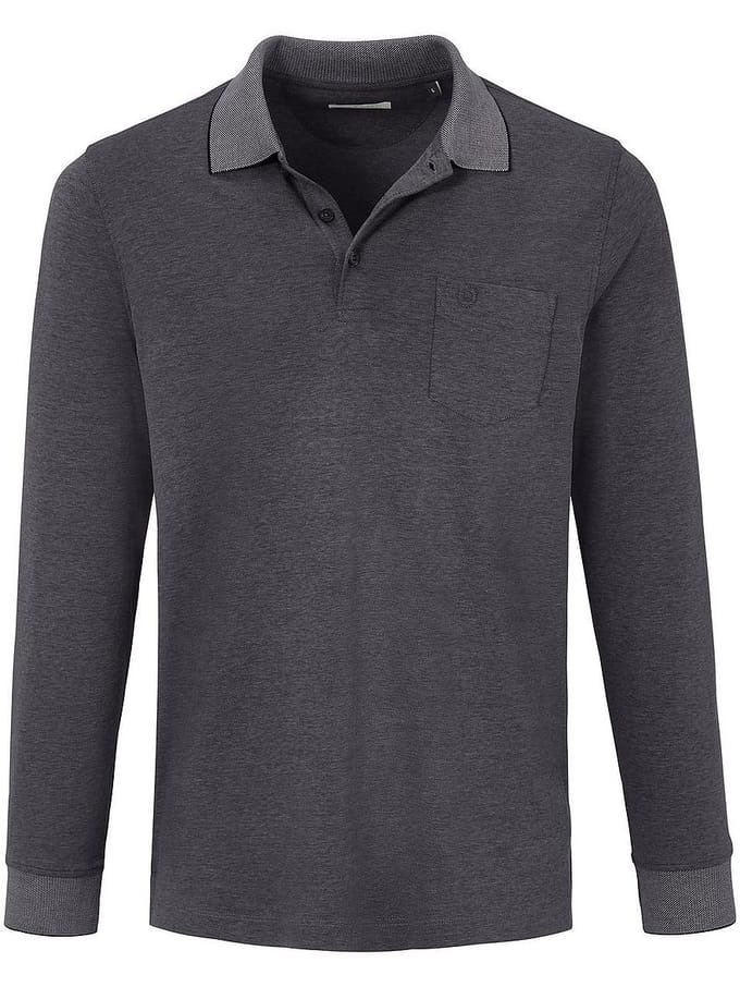 Poloshirt lange mouwen Van Bugatti grijs