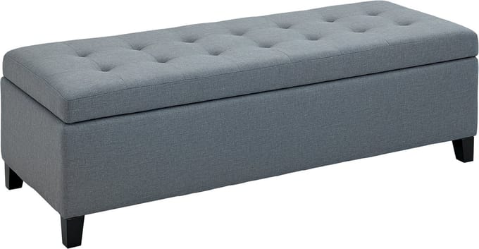 HOMCOM-Sitzbank-Leinenimitat(100% Polyester), Schaumstoff-125L x 49B x 41,5H cm-Grau