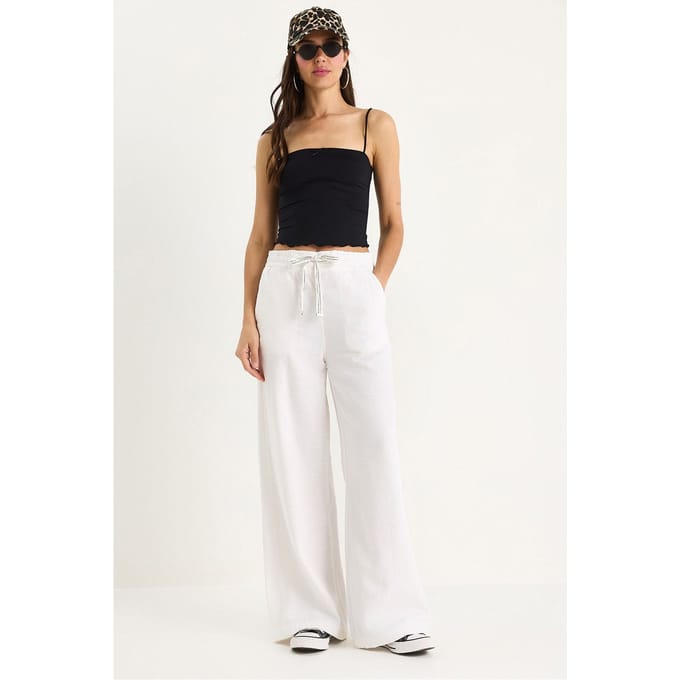 Elastische Taille Palazzo Broek