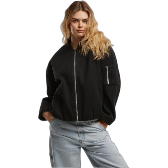 Urban Classics - Faux Wool Bomber jacket - 4XL - Zwart