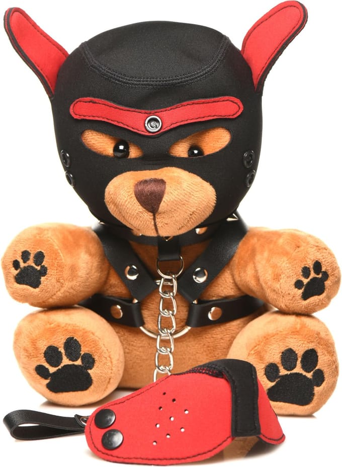 XR Brands Pup Bear - Pluche erotische geschenkset - Bruin