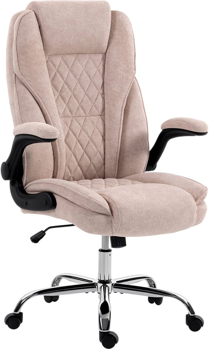 HOMCOM-bureaustoel - fluweel (100% polyester) - 70x70x122cm - roze