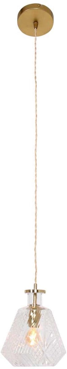 Hanglamp Grazio Glass 3492ME Messing 18 cm met E14 fitting, in hoogte verstelbaar, trendy design van Mexlite