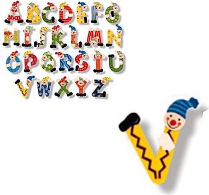 Houten naam letter clown, V