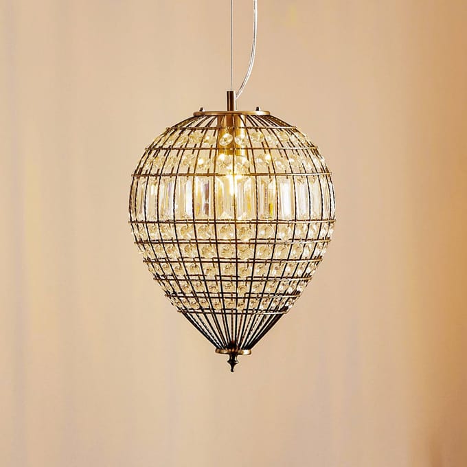 By Rydéns Amadeus hanglamp, antiek, glas-decoratie