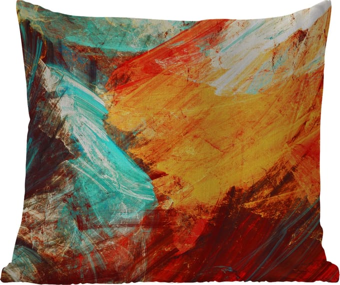 Buitenkussen - Schilderij - Abstract - Olieverf - 45x45 cm - Weerbestendig