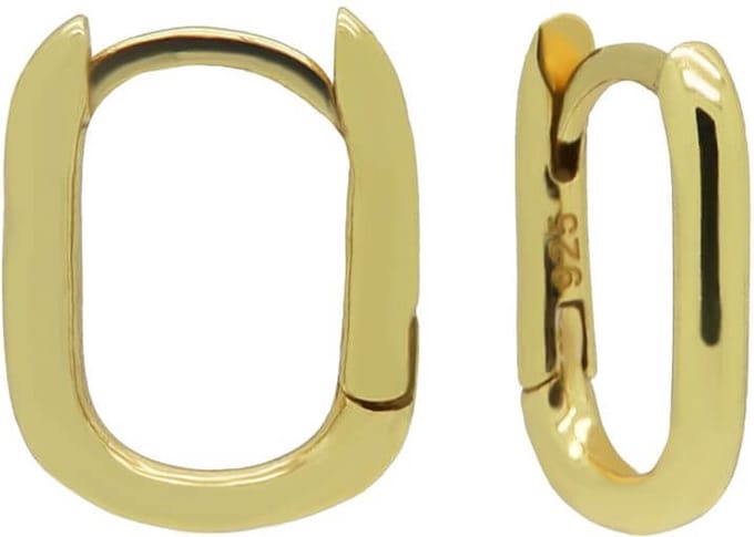 Karma Oorringen Plain Hinged Hoops Round Square 12 mm Goud