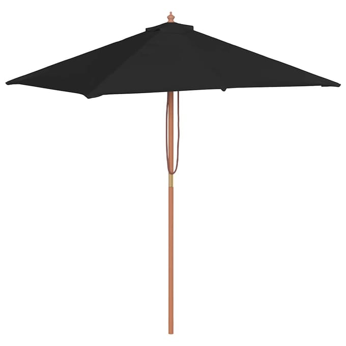 vidaXL Parasol met houten paal 150x200 cm zwart