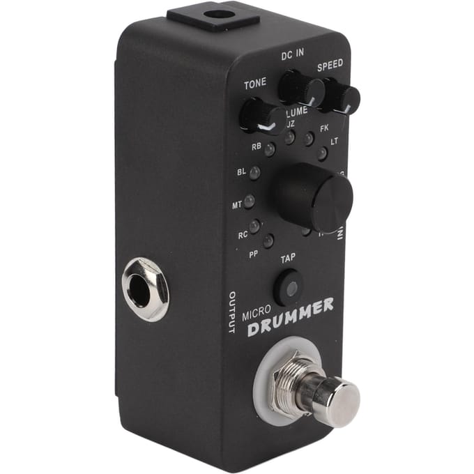 Drum Machine Pedaal 121 Drum Loops Elektrische Gitaar Monoblock Effect met True Bypass 95mA black