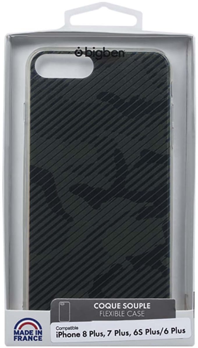 Bigben Connected, Hoesje geschikt voor iPhone 6 Plus / 7 Plus / 8 Plus - Stripe Patroon, Camouflage
