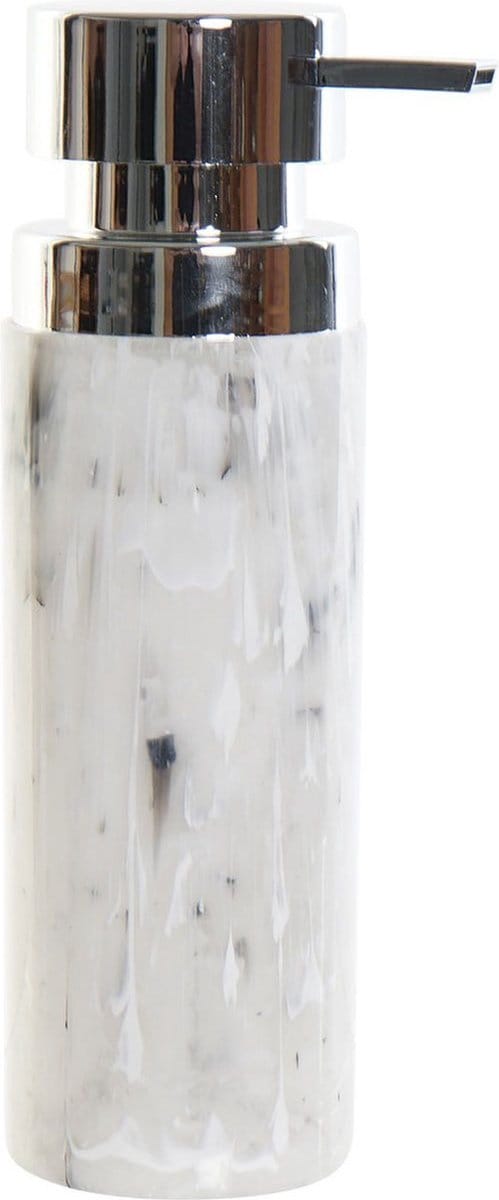 Items Zeeppompje/dispenser - 22 cm - polystone - marmer look - 400 ml - navulbaar - toilet/badkamer
