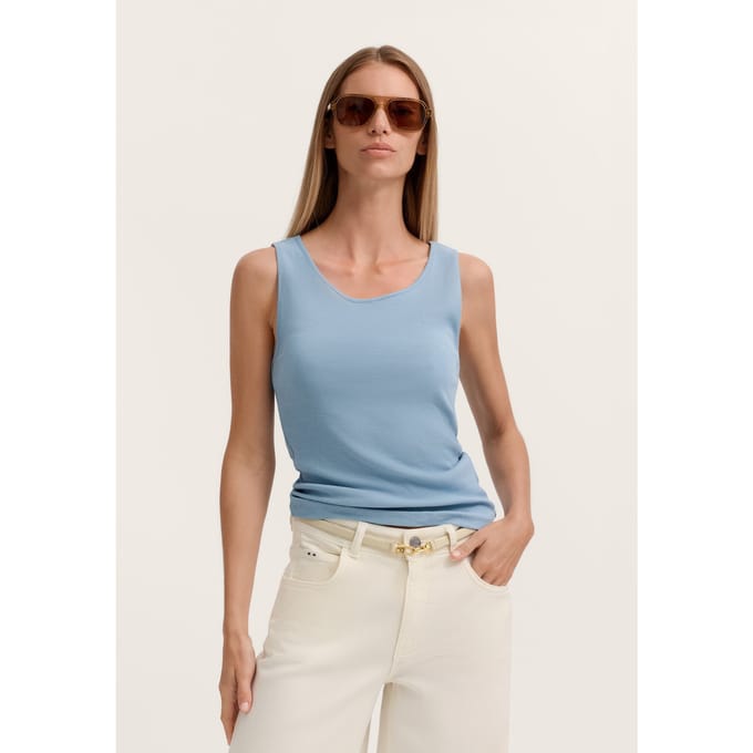 Bugatti Damen T-shirt van geribbelde jersey van viscose-mix
