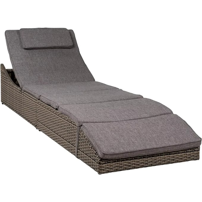 Kubu Split Ligstoel Set - grijs Poly Rotan, Stalen Frame.