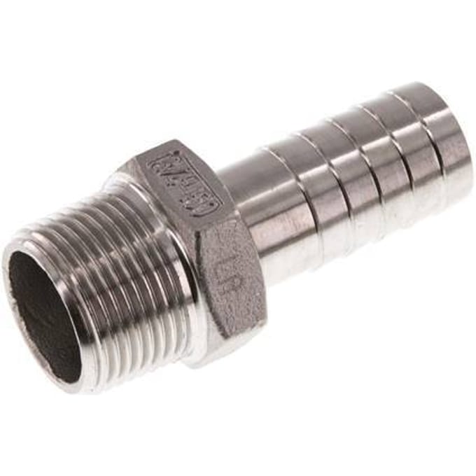 R 3/4'' Buitendraad x 19mm RVS Slangpilaar 16 Bar