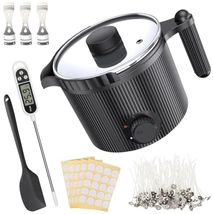 Kaarsenwassmelter met schenktuit voor beginners – Complete kaarsenmakerset inclusief accessoires