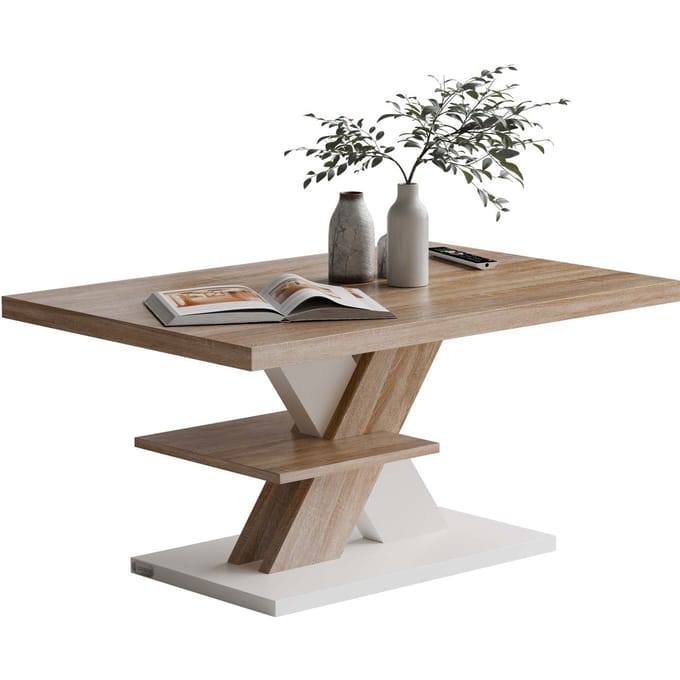 CASARIA Salontafel Detroit - Extra Legblad 90x60x45cm - Eik