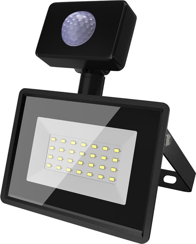 LED Breedstraler met Sensor - Velvalux Glowlit - 20 Watt - Natuurlijk Wit 4000K - Waterdicht IP65 - Flikkervrij