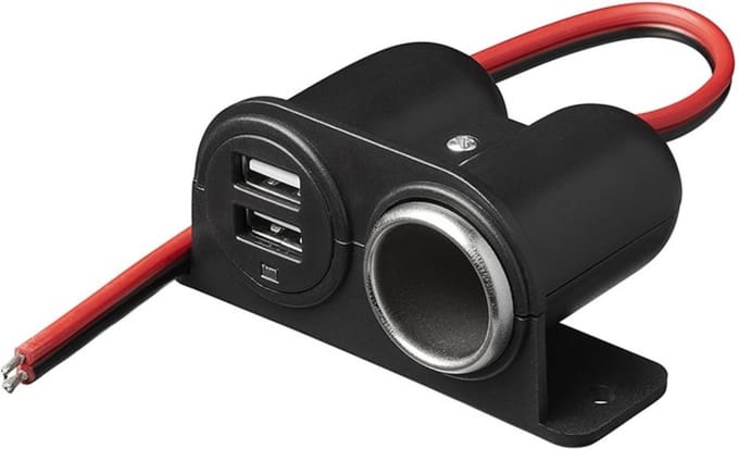ProPlus Opbouw sigarettenaanstekerdoos - 2 USB-poorten - 12/24V - 2,1A - Zwart