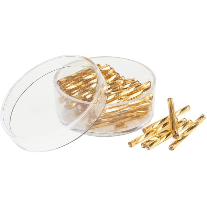 Glazen pinnen gedraaid, 25 mm - Goud