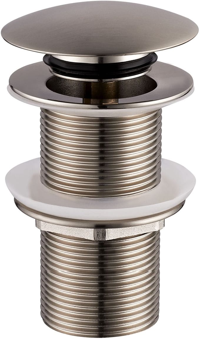 Wiesbaden UniMatch Clickwaste Afvoerplug Verlengd 5/4 Inch - Geborsteld Staal