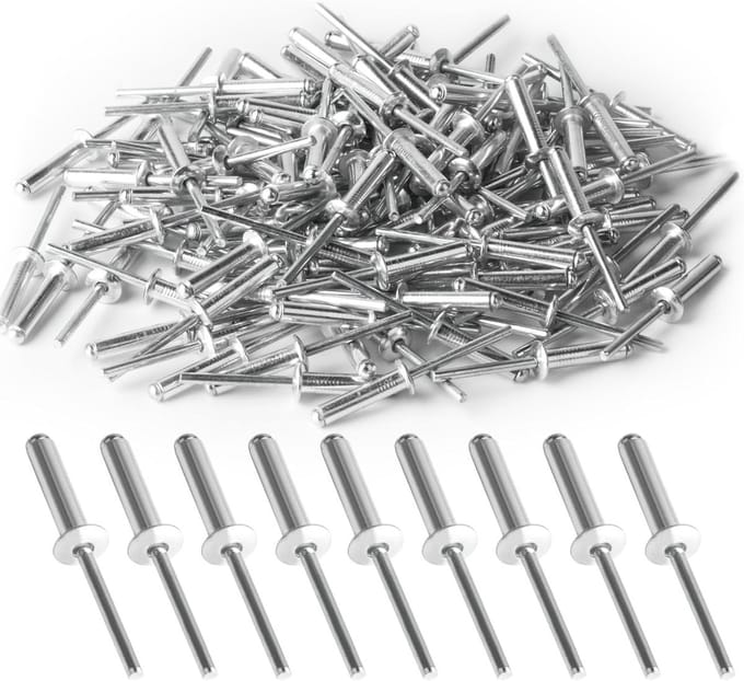 Solidchoice - Set van 120 Blindklinknagels, Aluminium met Flens