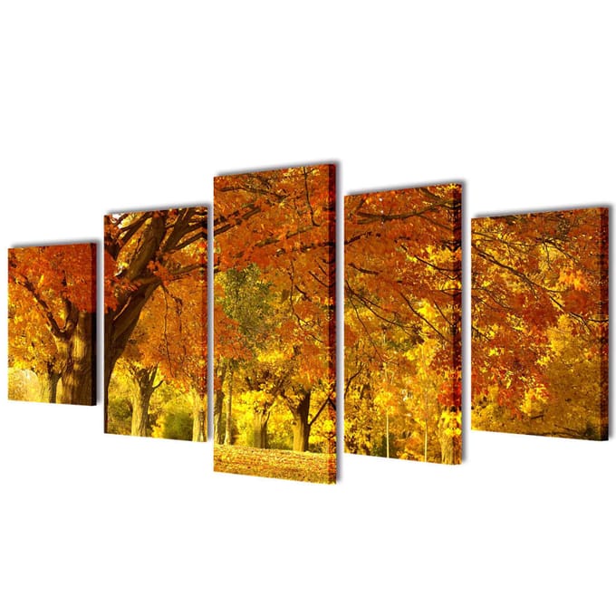 vidaXL - Wandprintset - esdoorn - 100x50 - cm - canvas