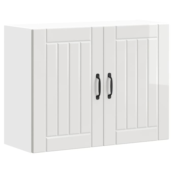 vidaXL - Keukenbovenkast - Lucca - bewerkt - hout - hoogglans - wit