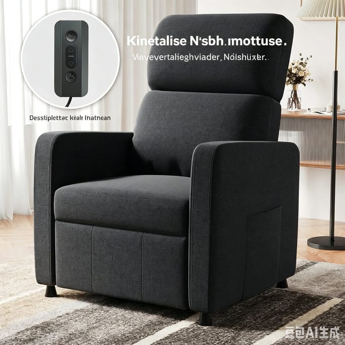 Devoko Verstelbare Fauteuil 71 x 85 cm – Elektrisch Verstelbare Rugleuning 105°-165° – Voetensteun – RAY Stof – Donkergrijs