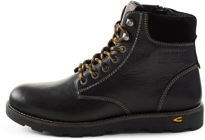camel active Veterlaars van echt nappaleer - Maat - Zwartmenswear-44