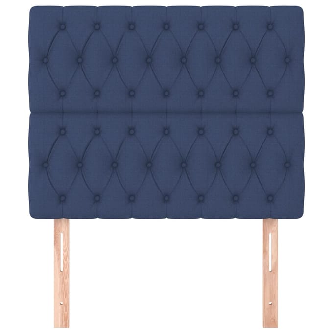vidaXL - Hoofdbord - blauw - 100x7x118/128 - cm - stof