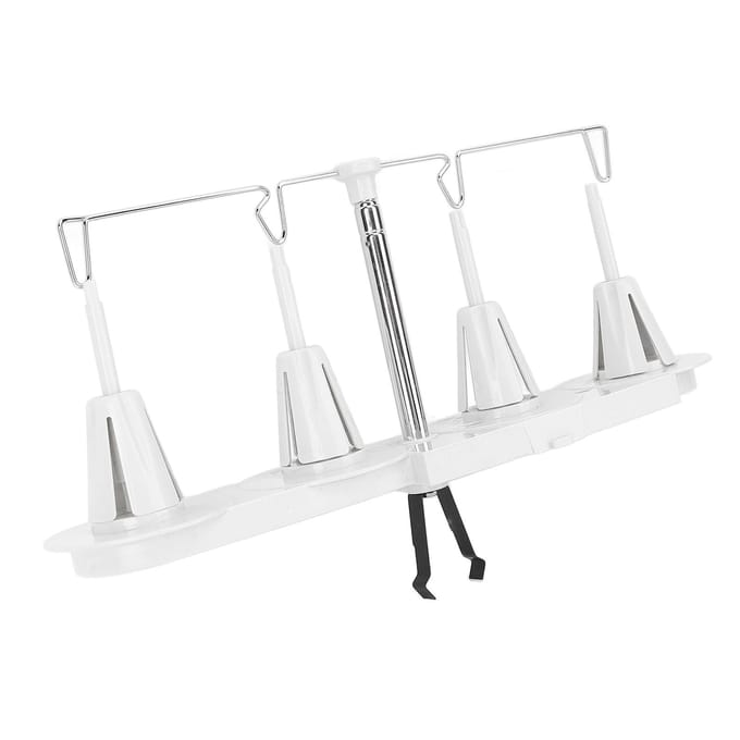 Spoel Draadstandaard Plastic en Roestvrij Staal Multifunctioneel Verstelbare Hoogte 4 Draadspoel white