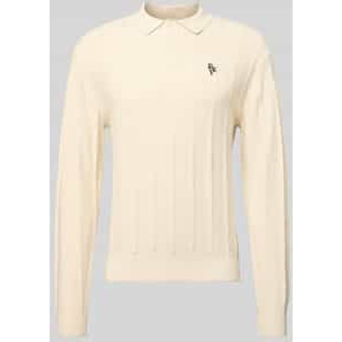 Gebreide pullover met Structuurpatroon en Polokraag