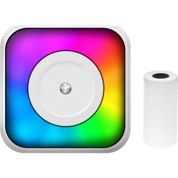 Mini thermische printer Multifunctionele draagbare stickermaker met RGB-licht Instant Photo Inkless