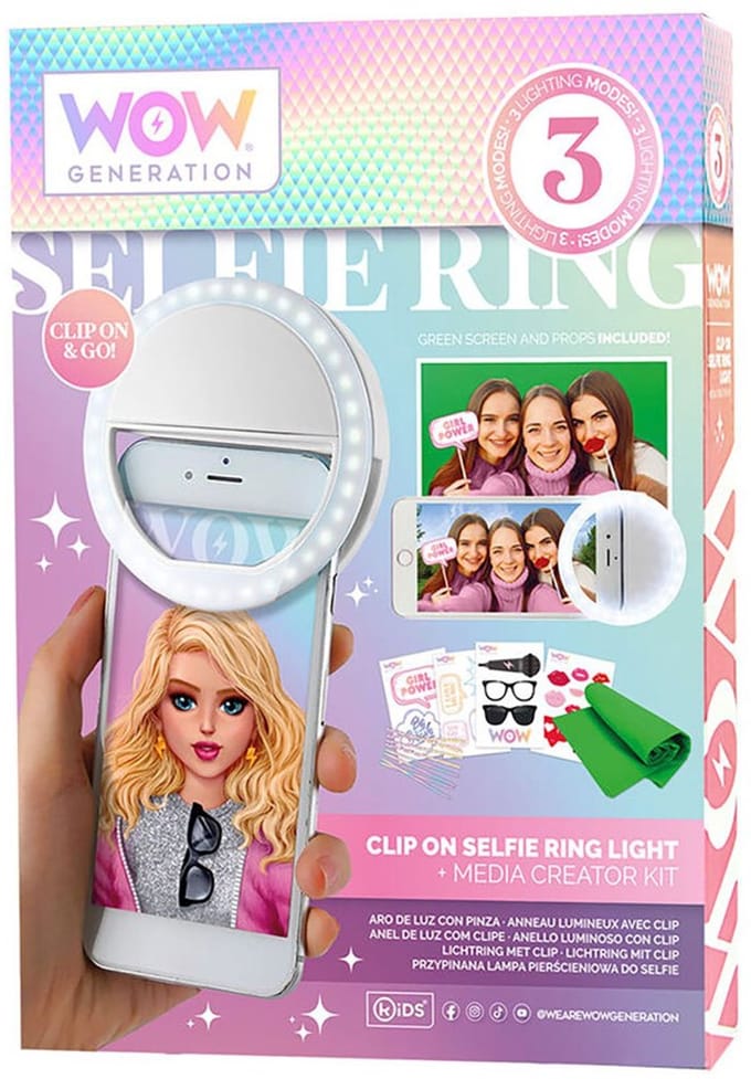 Verbeeldingsspellen verlichte selfie ring met accessoires Wow Generation