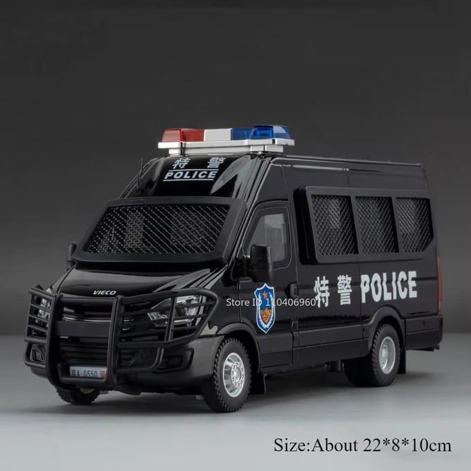 1:24 Bus Scolaire Ambulance Voiture de Police Modèles Jouets Alliage Moulé sous Pression Rappel Portes Ouvertes Son Lumière Pour Enfants Modèles Éducatifs
