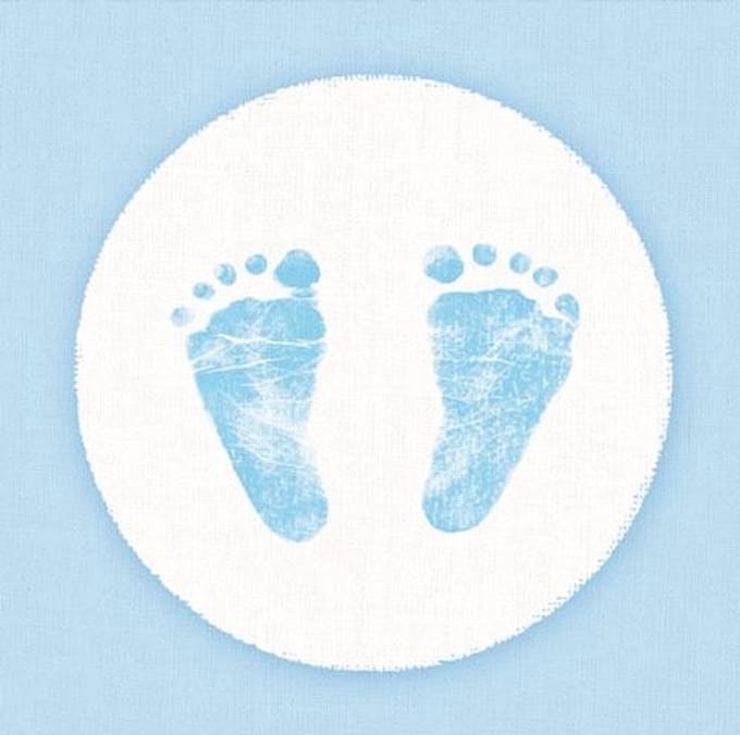 Ambiente Servetten Baby Voetjes Jongen 33x33 cm
