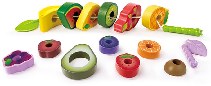 Houten rijgset fruit - Hape - vanaf 24 maanden
