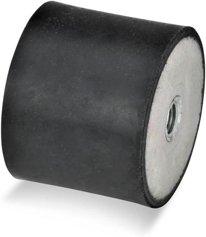 Aanslagbuffers Rubber - Buffers Dempers - Machine Demping - Dubbele Binnendraad - 70x45 mm - Zwart