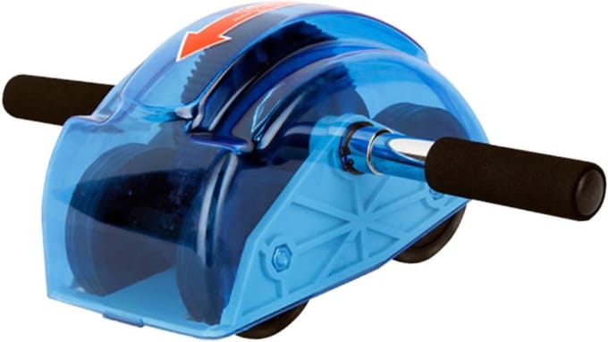Buikspierroller - Ab roller wiel - Core training - Vierwielig ontwerp - 45 x 45 x 45 cm - Blauw