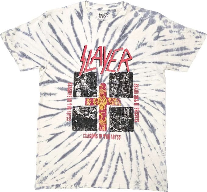 Slayer - Quad Seasons Heren T-shirt - S - Wit/Grijs