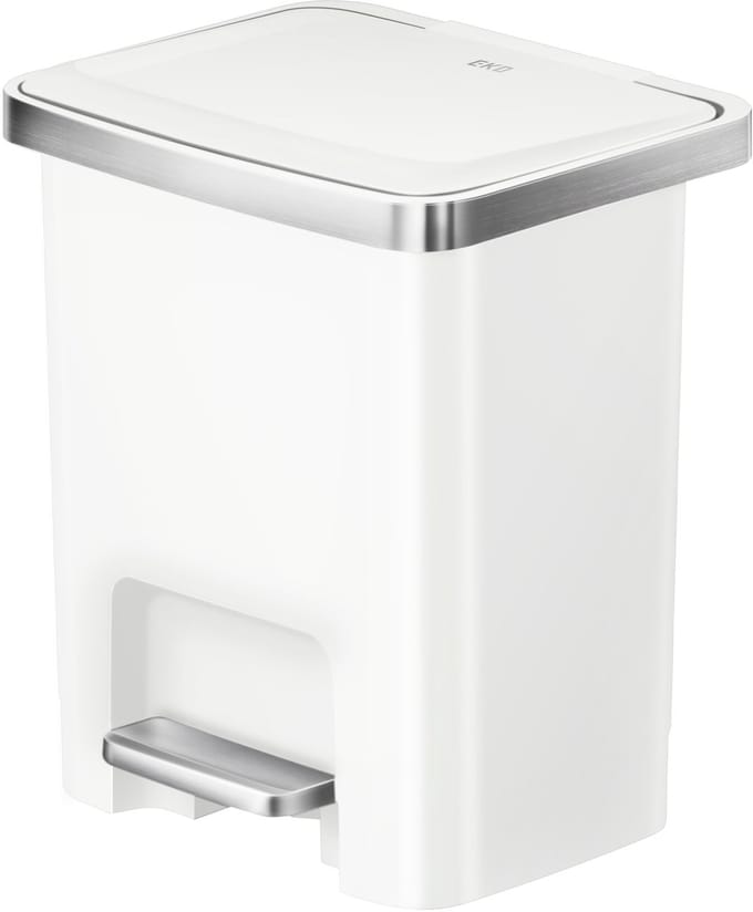 EKO - Hana 2 Pedaalemmer 15 liter - Plastic - wit - Prullenbak
