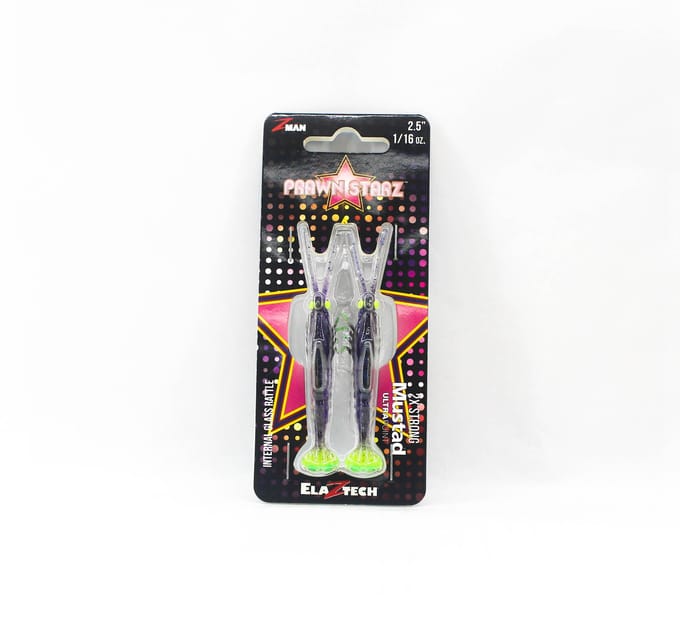 Zman Soft Lure PrawnstarZ 2,5 Inch 2/Pack Plum Chartreuse (2534) black