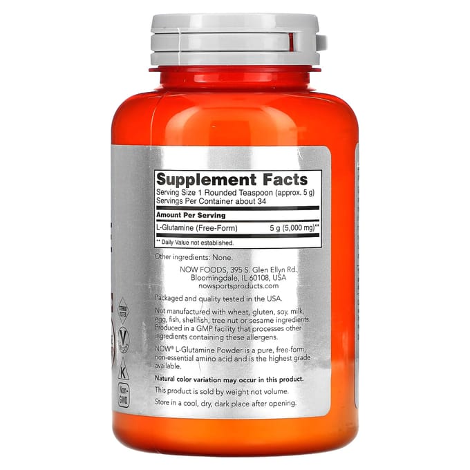 NOW Foods L-Glutamine Poeder 5.000 mg (170 gram)