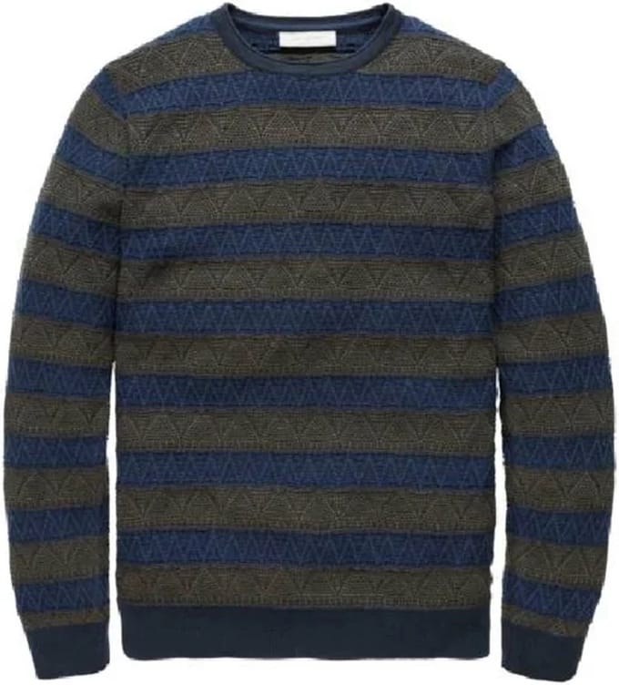 Cast Iron Trui Marineblauw/Khaki Maat M